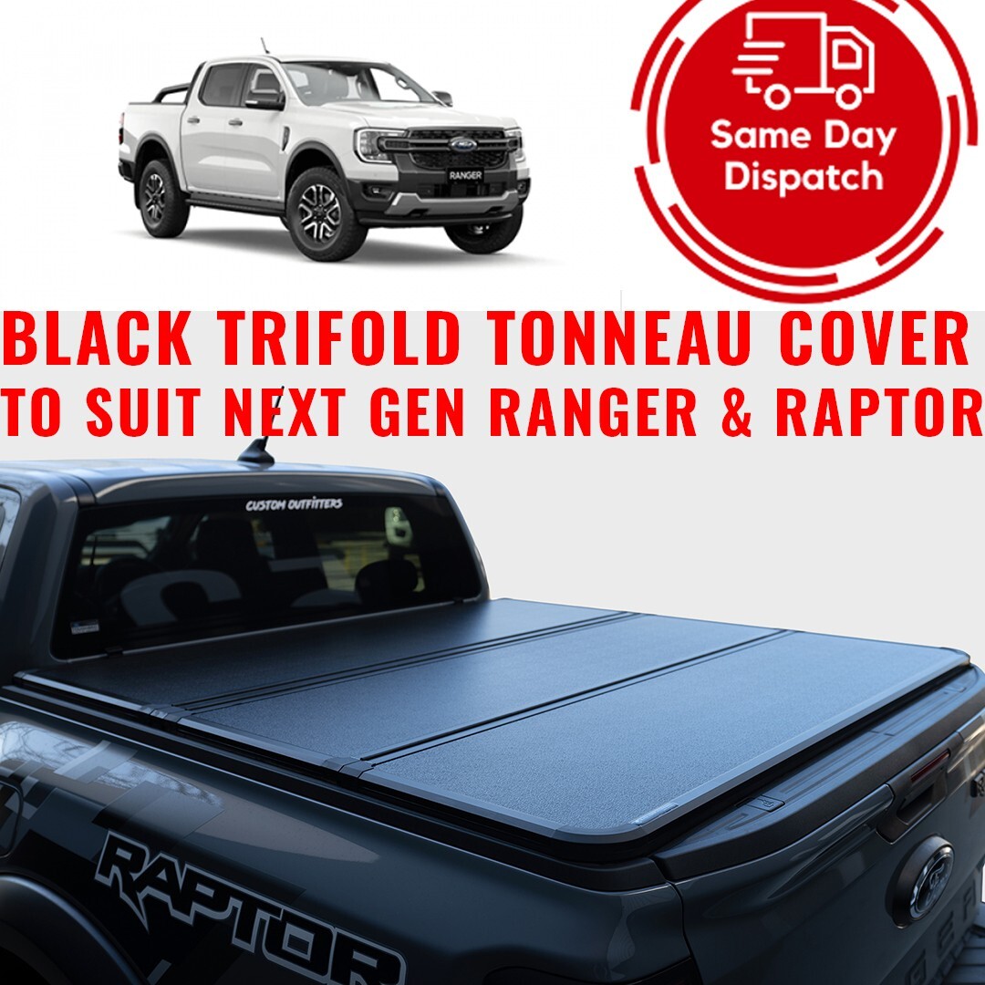 HARD TRI FOLD TONNEAU COVER LED to Suit Ford Ranger RAPTOR 2022-2023 ...