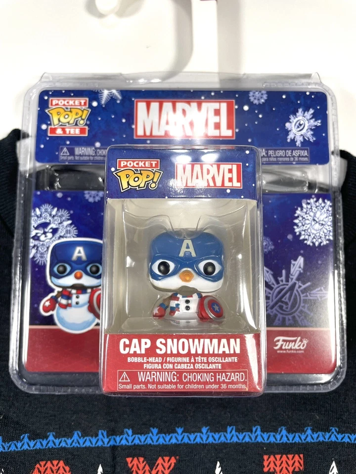 Marvel Capitán América Niños Alegría al Mundo Camiseta Negra Mini Funko Pop XS Foto 3 de 3