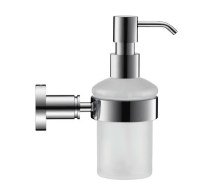 Duravit 009916 D-Code Wall Mounted Soap Dispenser Frosted Glass Polished Chrome