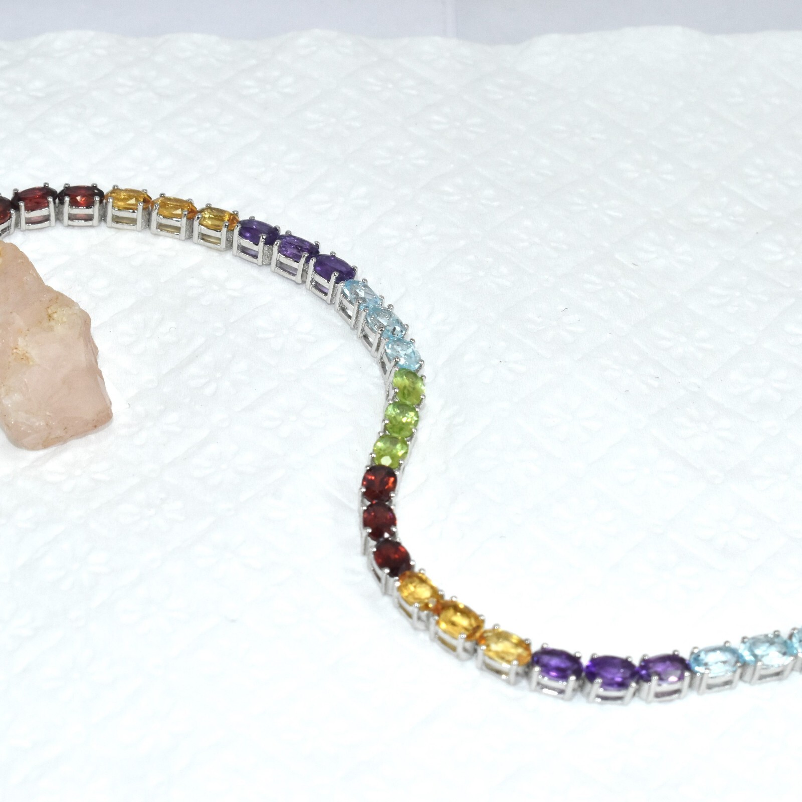 Natural Multi Gemstone Bracelet By Abhanerjewel Handmade 925 Silver Fashionable