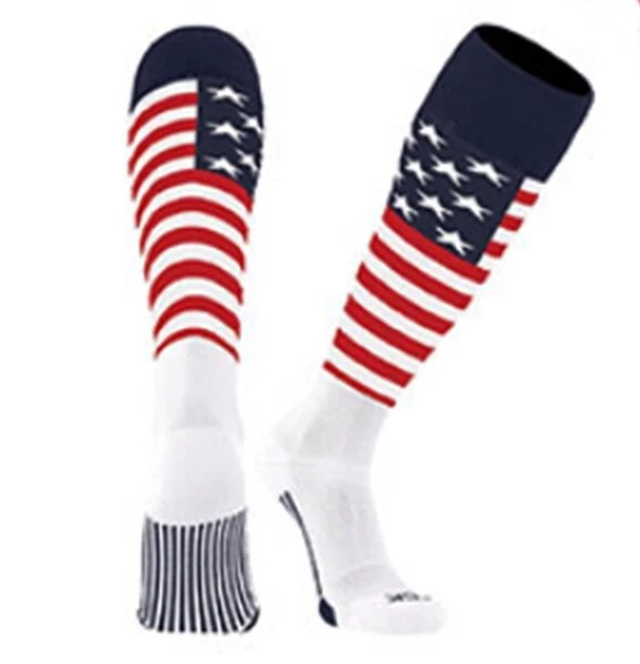 Calcetines de béisbol Stars & Stripes Tío Sam adulto sobre la pantorrilla hechos en EE. UU. Foto 2 de 3