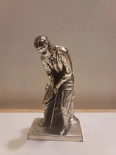 VINTAGE WEIDLICH BROTHERS SILVERED METAL BOBBY JONES GOLF STATUE FIGURINE WB