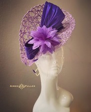 Kentucky Derby Hat Purple Lavender Lilac Shades Fascinator Silk Royal Ascot Hat
