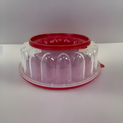Tupperware Jel-ring Jello Mold Cup Sheer Red Vineyard Piece