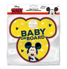 Mickey Maus Baby on Board Auto Schild mit Saugnapf Autoschild Disney Micky Mouse