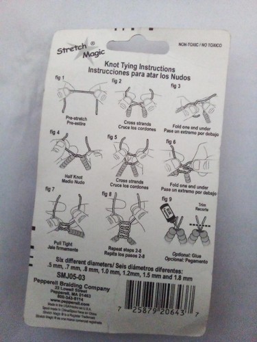 pepperell .7mm/.028 bead and jewlery cord new, 5m/16 ft clear - Picture 2 of 2