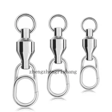 20/50pcs Fishing Ball Bearing Swivels with Fast Snap Clip 28lb-132Lb Connector