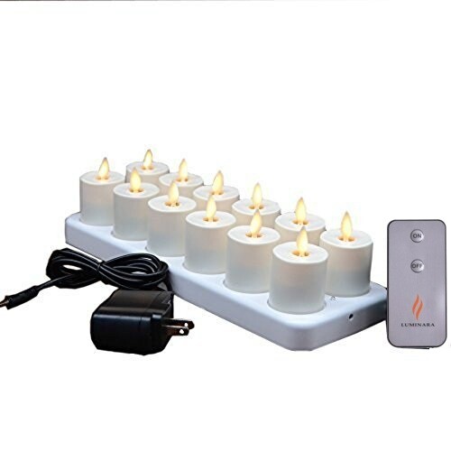 Luminara Rechargeable LED Electric Tea Lights Flameless Flickering with