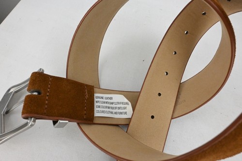 Western leather suede belt by SUSSAN with buckle & belt tip detail size S/M - Picture 4 of 7