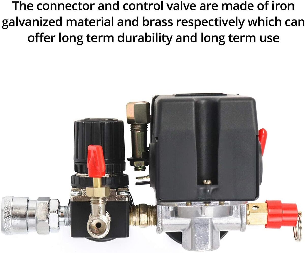 presostato manifold regulador manómetros compresor de aire 90-120 PSI  ajustable