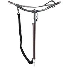 Walking Stick with Leather Seat Moon Coffee Brown Shooting Stick Hunting Chair