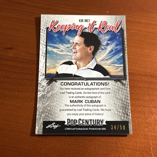 RARE 2020 Leaf Pop PRIZM SP MARK CUBAN AUTO 1/50!▪️Shark Tank! Mavericks $$$ - Picture 2 of 2