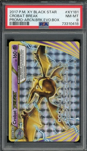 2017 PSA 8 Pokemon Crobat Break Black Star Promo XY181 Card Evo Box NM