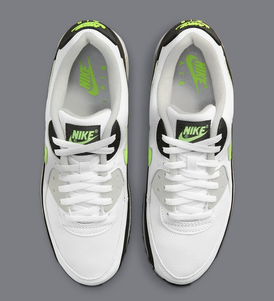 Nike Air Max 90 Hot Lime Volt White Grey Black CZ1846-100 sz 7 Men's Retro — product photo 6 of 8