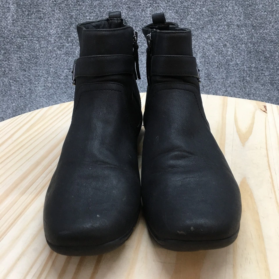 Botas Easy Spirit femininas 9,5 M Anden 3 tornozelo preto couro sintético biqueira redonda - Imagem 4 de 4