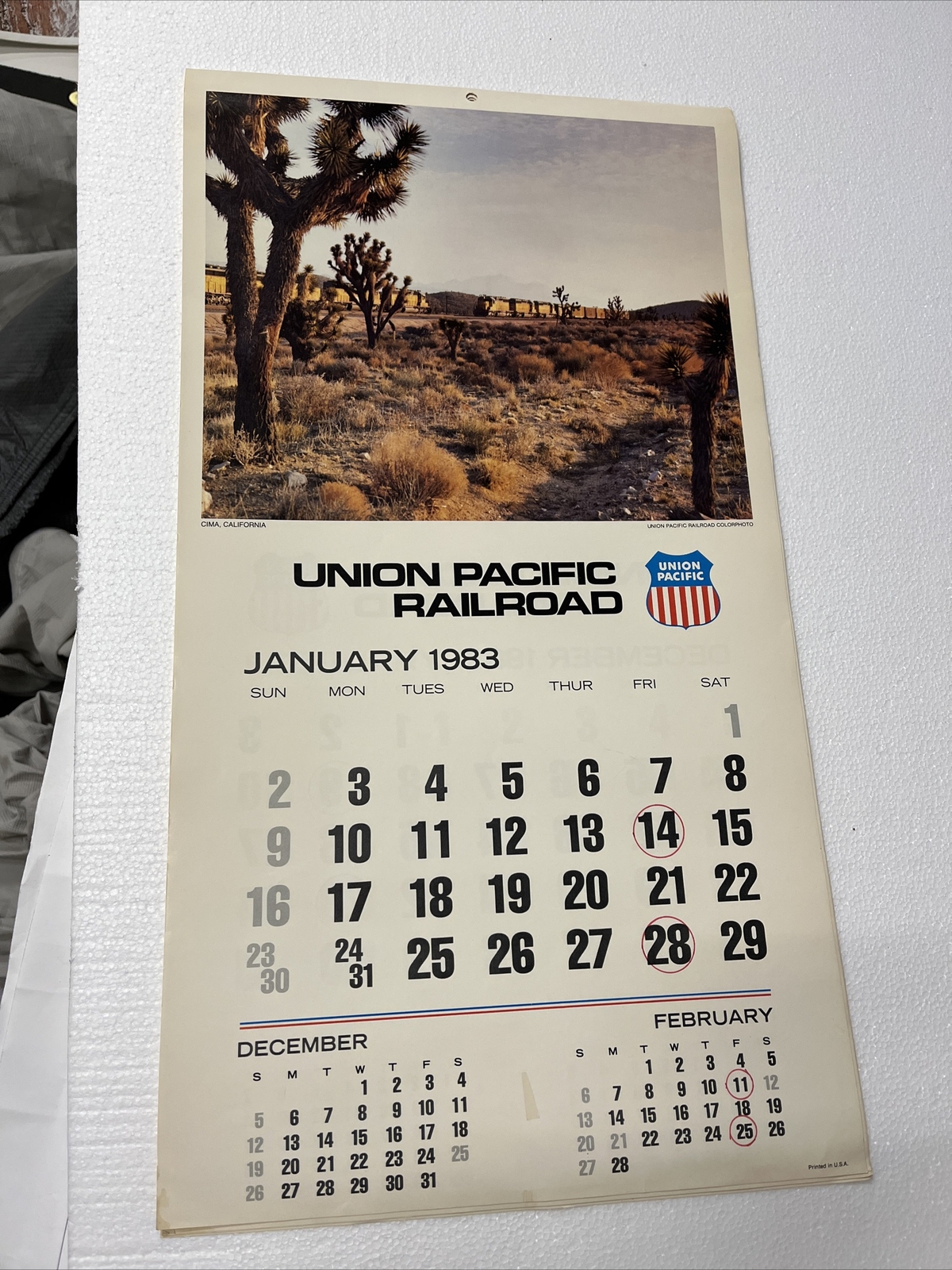 Vintage 1983 Union Pacific Railroad Wall Calendar | eBay