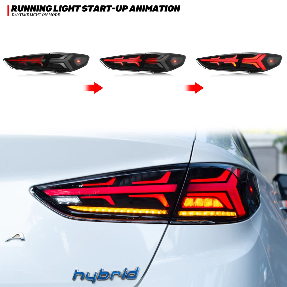 Luces traseras LED para Hyundai Sonata 2018 2019 luces traseras secuenciales negras Foto 3 de 4