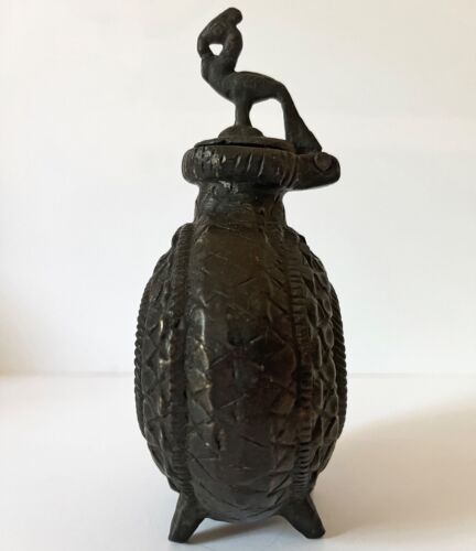 Antique Turkish Ottoman Empire Footed Powder Flask, 17th Century - Picture 3 of 8