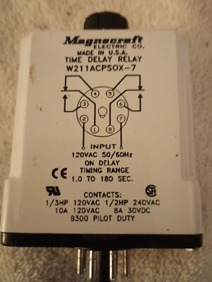 Magnecraft W211ACPSOX-7 Time Delay Relay 0-180 seconds NIB