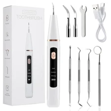 Ultrasonic Electric Tooth Cleaner Tartar Plaque Remover Dental Scaler Tool Kit