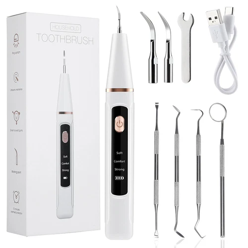 Ultrasonic Electric Tooth Cleaner Tartar Plaque Remover Dental Scaler Tool Kit