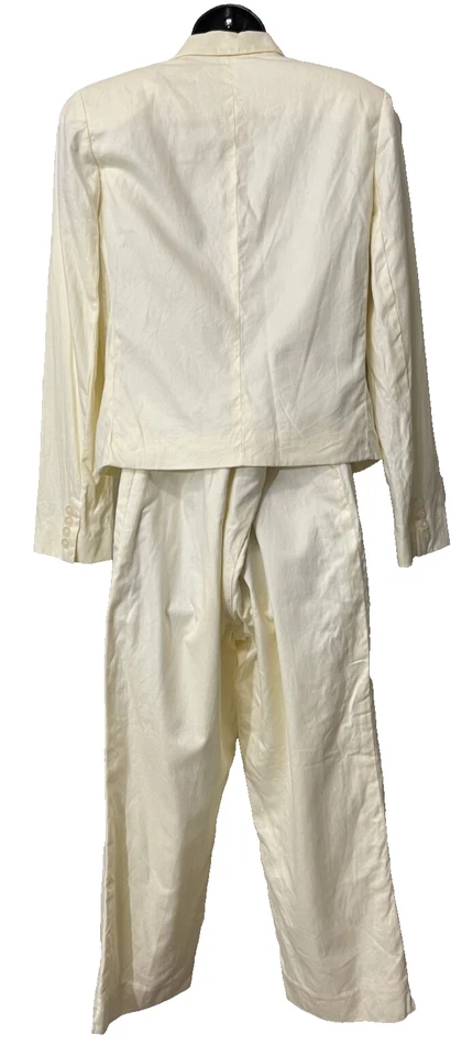 Ralph Lauren Mujer Traje Chaqueta Pantalones Amarillo Mantequilla Dinero Antiguo Algodón M/12 Foto 4 de 4