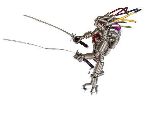 Unique Alien Wire Coil Art Sculpture - Picture 4 of 5
