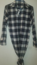 Ralph Lauren Long Sleeve Plaid Cotton Twill Shirtdress in Black and White