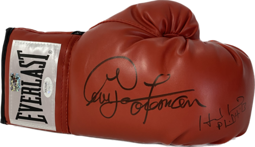 George Foreman & Evander Holyfield Signed Red Boxing Glove JSA & GF HOLO RIGHT - Picture 1 of 1