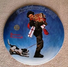 CHRISTMAS PLATE 1981 Knowles Norman Rockwell 
