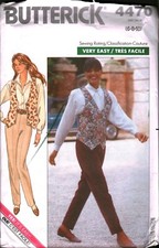 4470 Vintage Butterick SEWING Pattern Misses 1980s Shirt Vest Pants UNCUT OOP