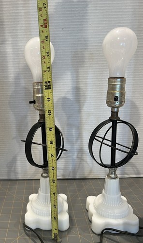 Vtg Metal Atomic Sphere Orbital Lamps Mid Century Modern 1950s Set Pair - Picture 16 of 16