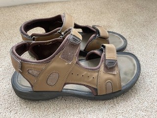 Sandalias de cuero sintético marrón talla 8 de algodón para hombre