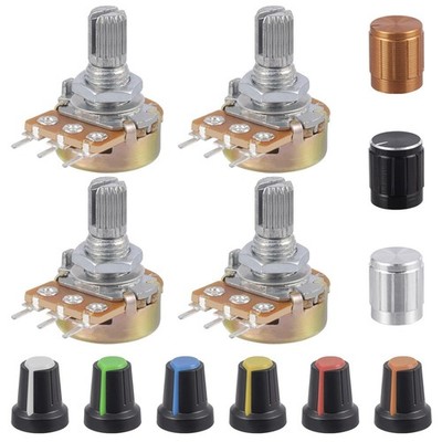 ALLECIN WH148 B500R Potentiometer 15mm Shaft 3Pins Variable Resistor 500R... 