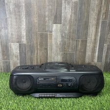 Sanyo MCD-Z11 Boombox Cassette Radio Tested Works No CD Player