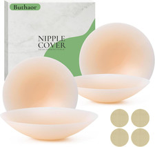 2 Pairs Silicone Nipple Covers for Women Reusable Adhesive Pasties - Invisible W
