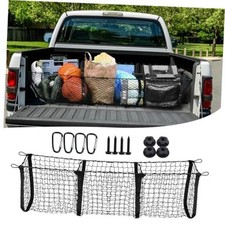 3 Pocket Cargo Net Trunk Bed Extender, 43.3  x 11.8  Mesh Truck 43.3" x 11.8"