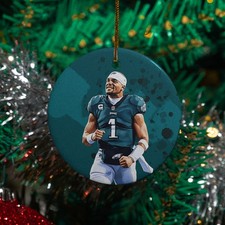 Jalen Hurts Star Player - Philly Ball Fans Christmas Ceramic Ornament Xmas Gift