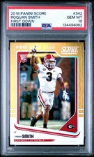 2018 Panini Score 342 ROQUAN SMITH RC Gold First Down /10 PSA 10 Gem Mint Pop 1