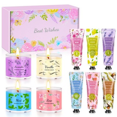 Candles Gifts for Women 4 Pack Scented Candle Set 6 Pack Hand Cream ...