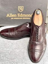 Allen Edmonds Strand Mens Burgundy Cap Toe Oxfords Sz 10.5D Made In USA 🇺🇸