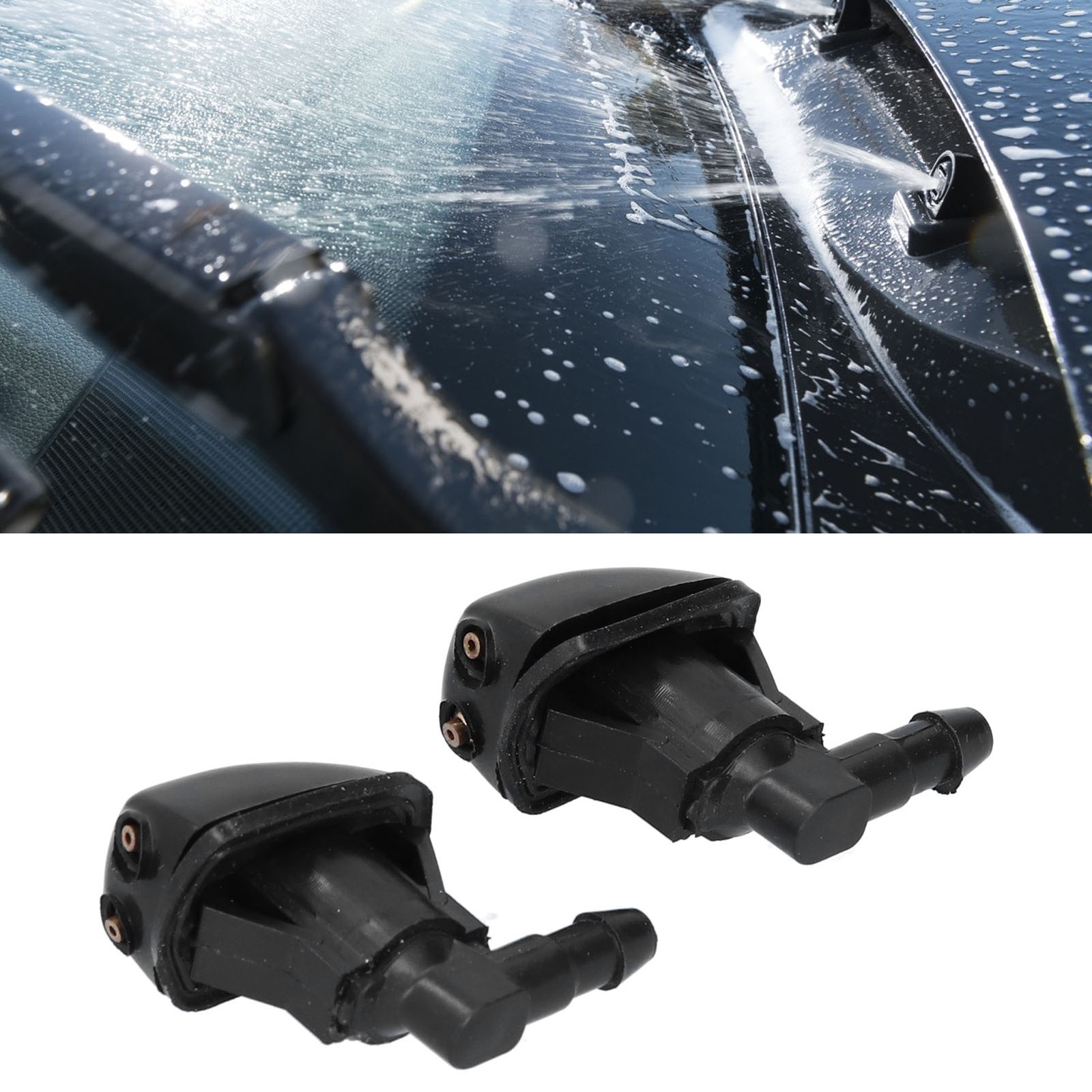 Pair Of Windshield Wiper Washer Spray Nozzle Replacement Fit For
