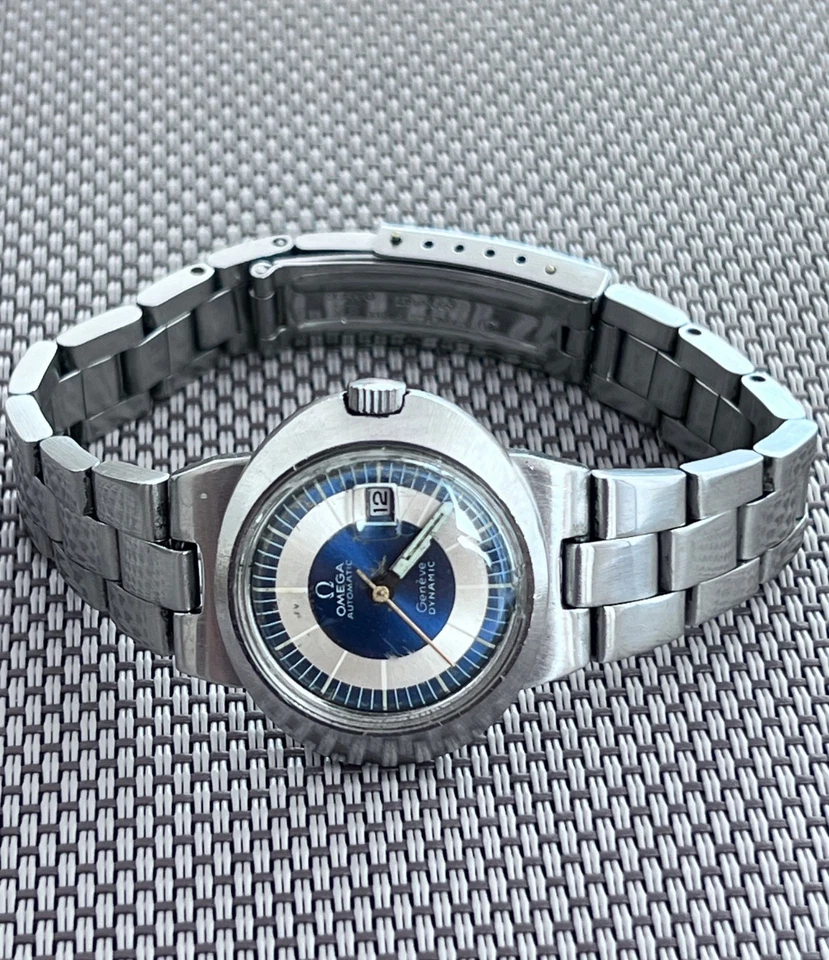 Reloj automático para mujer OMEGA Geneve Dynamic Tool 102 vintage esfera azul plateada Foto 4 de 4