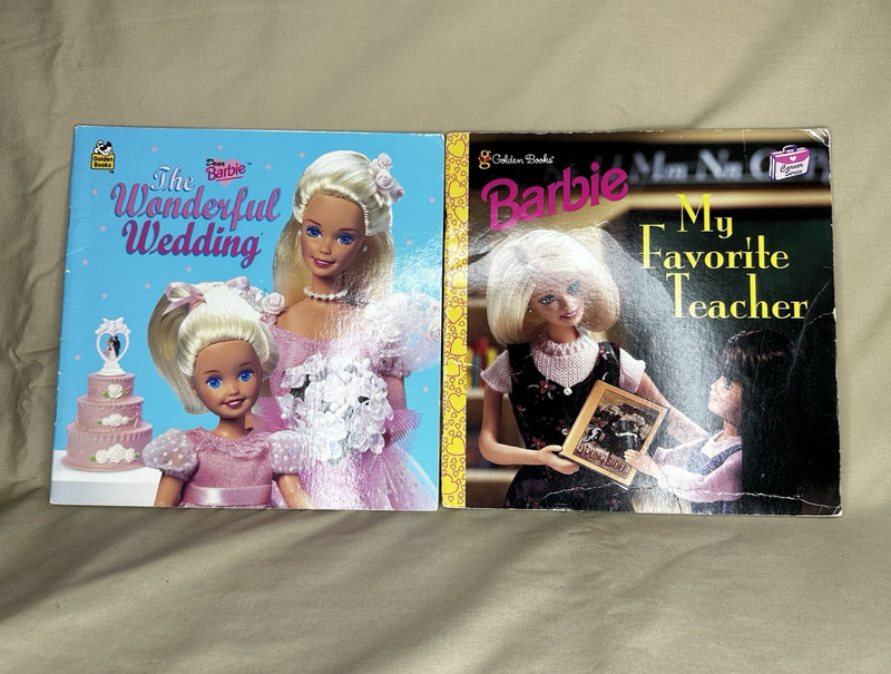 Barbie Golden Look-Look Books Lot 2: Wonderful Wedding/My Favorite Teacher