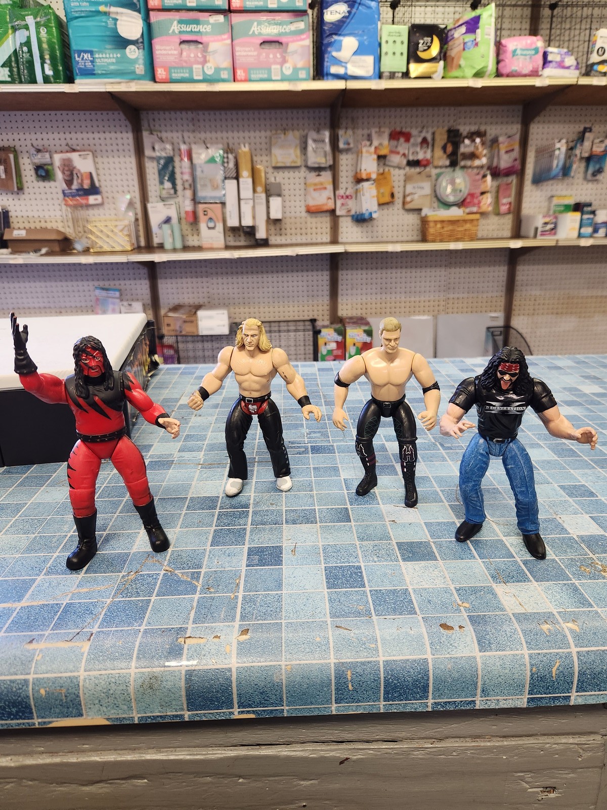Lot of 4 WWF WWE Jakks Wrestling Figure 1998 Kane Shawn Michales Hunter XPac