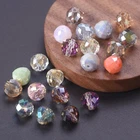 20pcs 8mm Fat Teardrop Shape Glossy Faceted Crystal Glass Loose Crafts Beads Lot