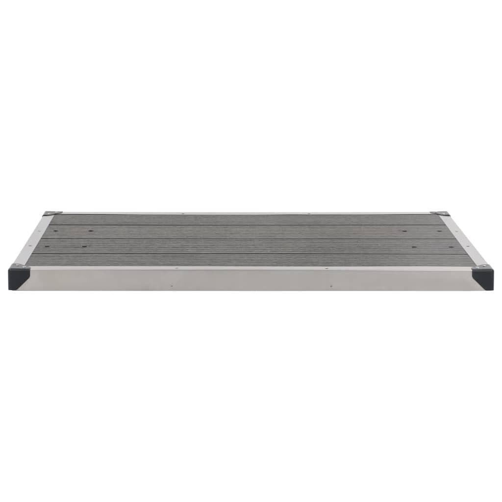 Base Doccia Design 110x62 cm Acciaio Inox e WPC Grigio Silver