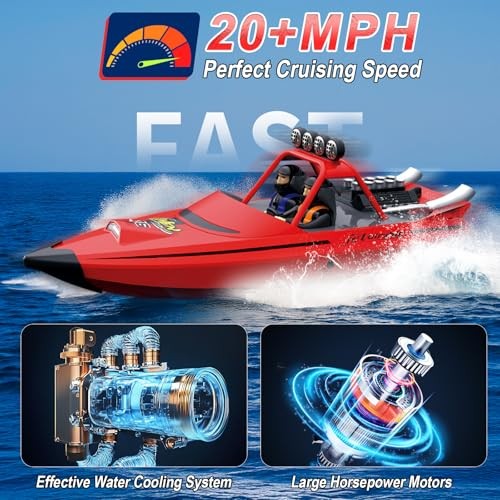 RC Boat with LED Lights Remote Control Boat for Lakes Pools Salt Water,Toy - Picture 4 of 7