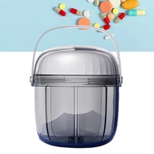 Portable Pill Dispenser Bottle Vitamin Organizer Rotating Medicine Tablets Box