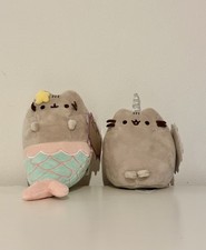 X2 Pusheen cats small Mersheen Mermaid and unicorn Gund Plush Toy Rare New 6?